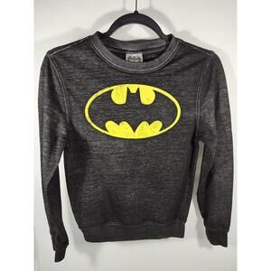 Batman Long Sleeve Pullover Tee Boy's Size Small Black Washed Color Shirt